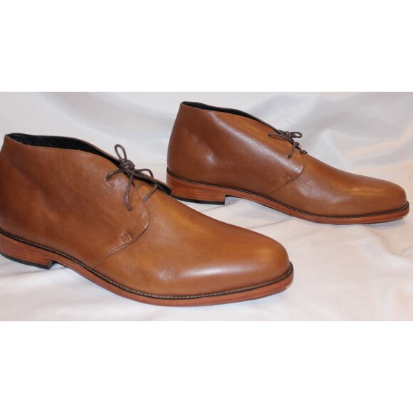 NISOLO MEN\'S CHUKKA LEATHER BOOTS TOBACCO BROWN SZ 12 NIB main image 4